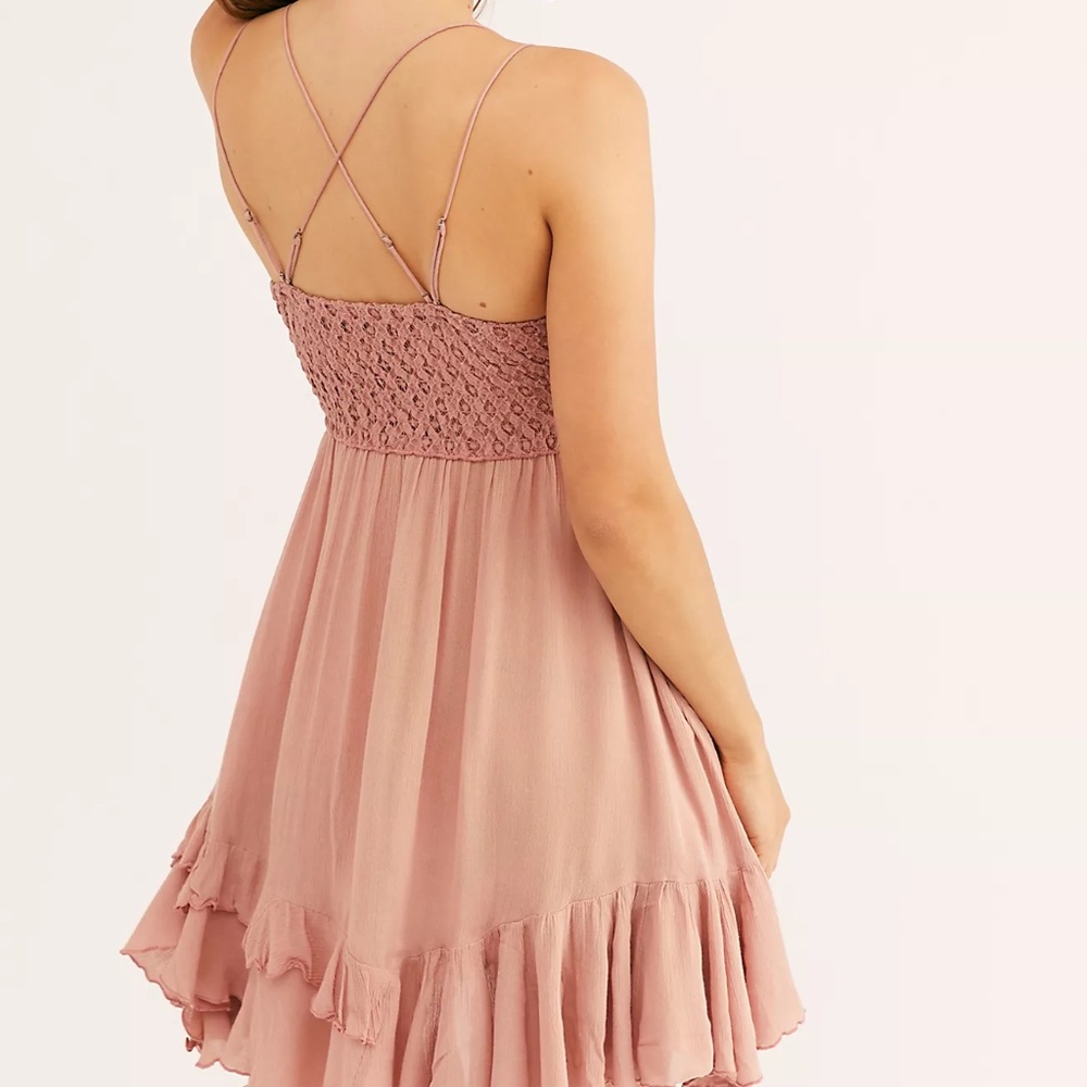 NWOT FREE PEOPLE Adella Slip Dress in Rose Pink - Size Small - Picture 3 of 4